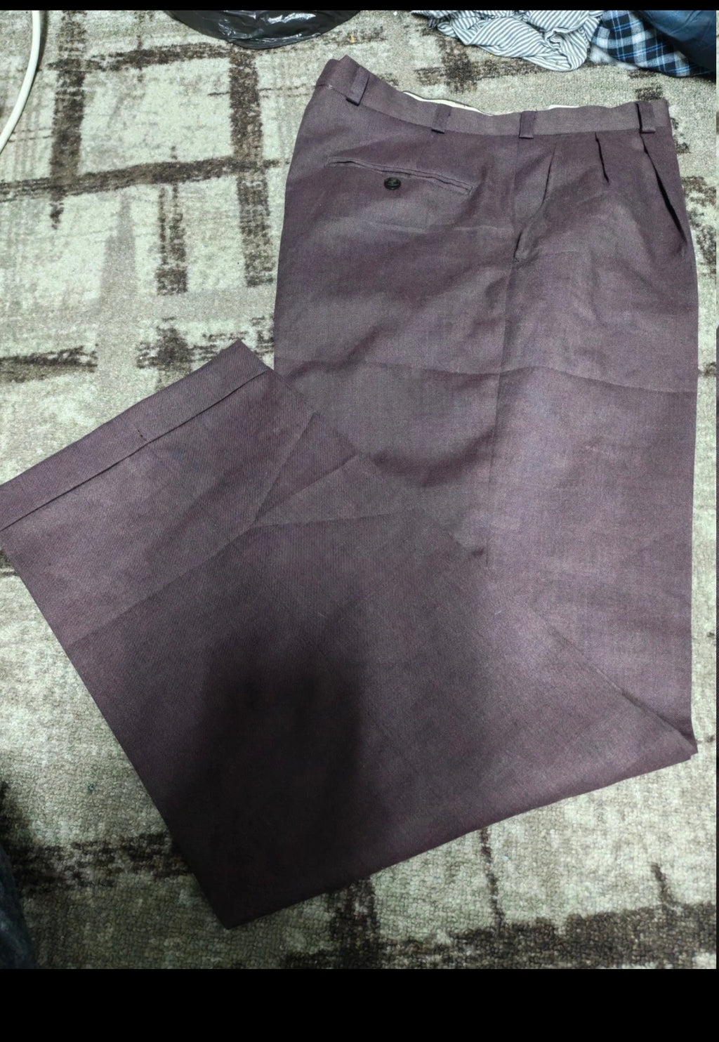Vintage Wool blend double breasted gangster burgundy classic suit 40R