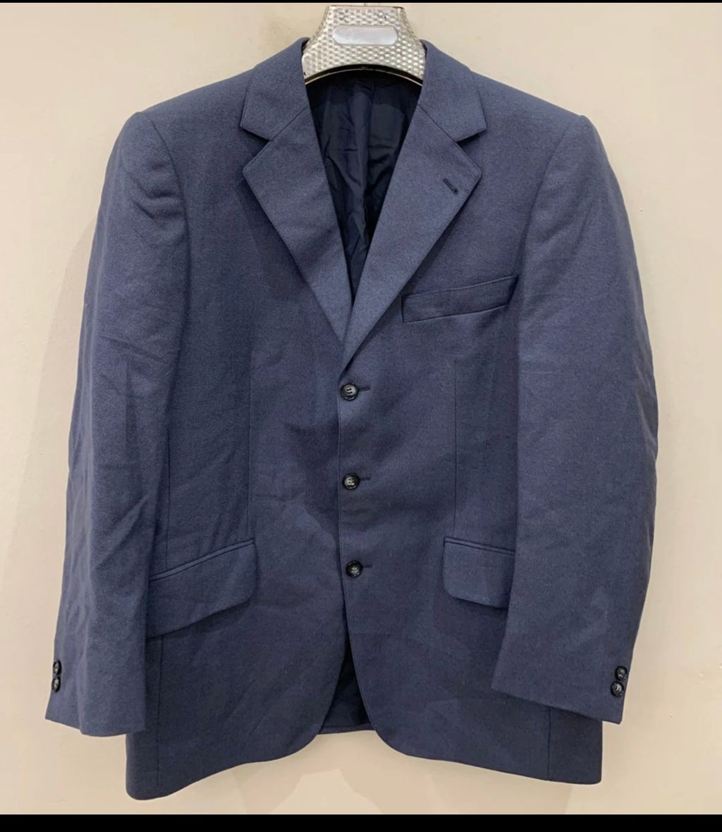 Vintage classic pure wool unique blue 3 button suit 40R 40S