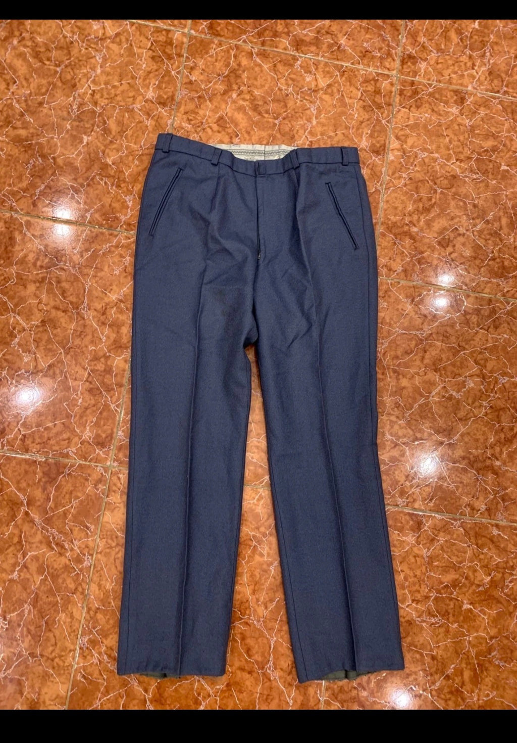 Vintage classic pure wool unique blue 3 button suit 40R 40S