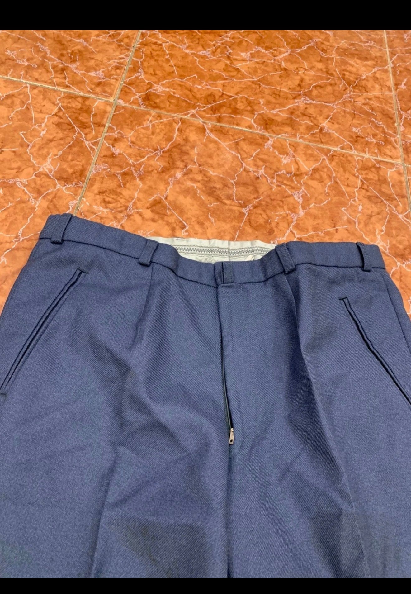 Vintage classic pure wool unique blue 3 button suit 40R 40S