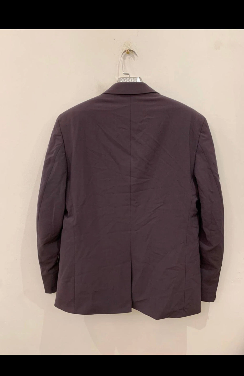 Vintage wool blend classic peak lapel purple 2 button suit 40R 40L