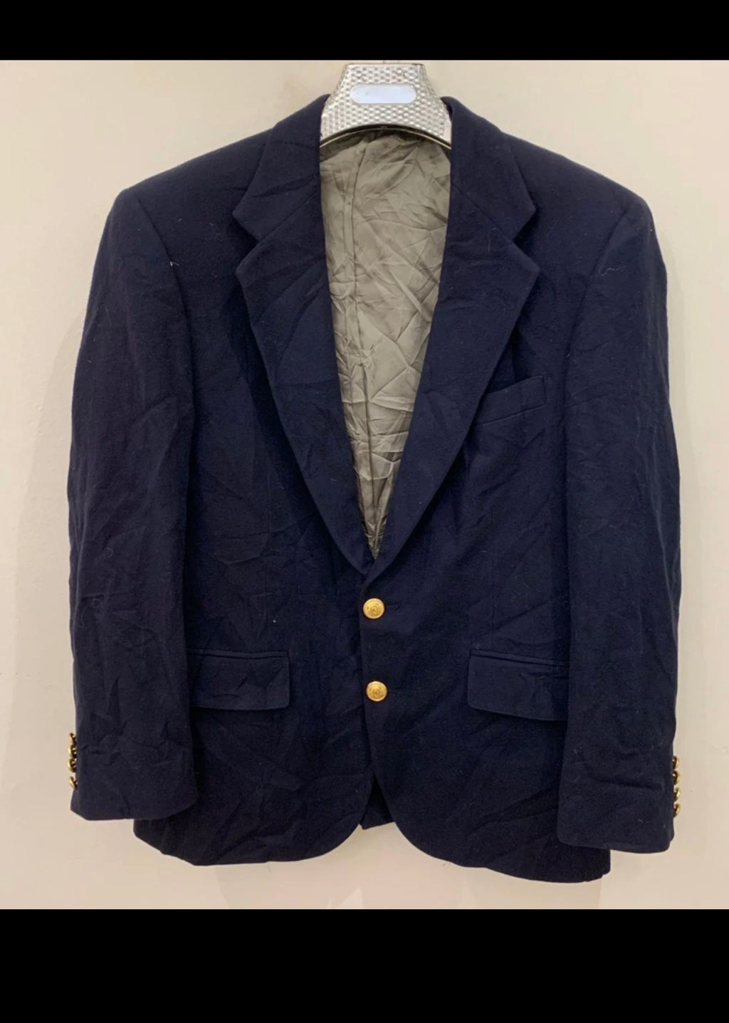 Vintage Polo University Club Ralph Lauren pure wool gold button navy blazer 42R