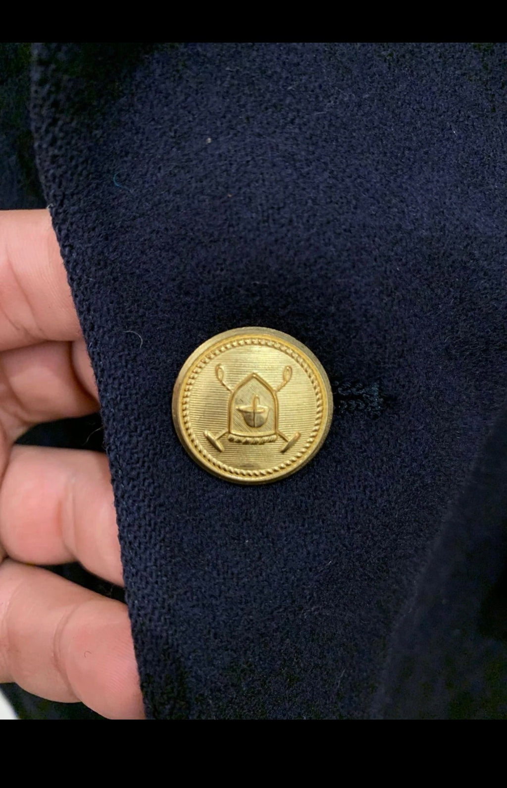 Vintage Polo University Club Ralph Lauren pure wool gold button navy blazer 42R