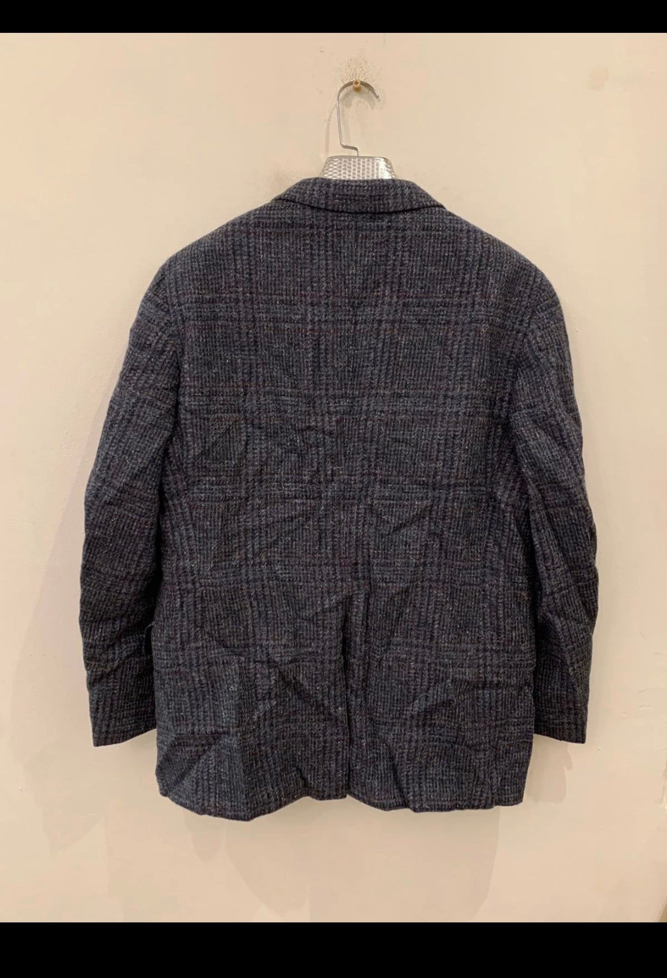 Vintage pure wool handwoven tweed glen check hunting jacket blazer 42R