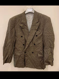 Vintage Daniel Hechter Wool Silk double breasted brown jacket blazer 42R