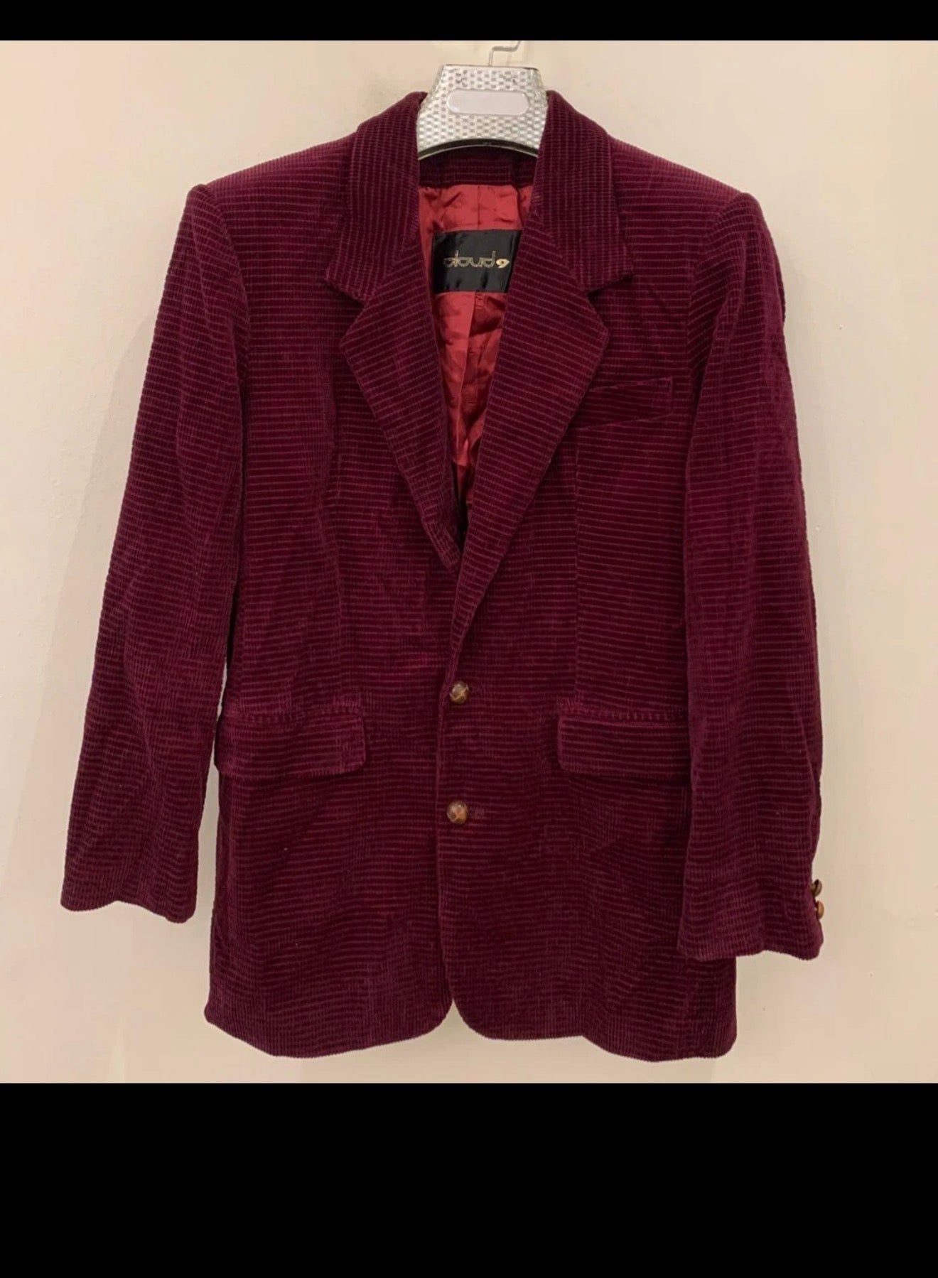 Classic 100% cotton Corduroy burgundy hunting jacket blazer 36R 36S