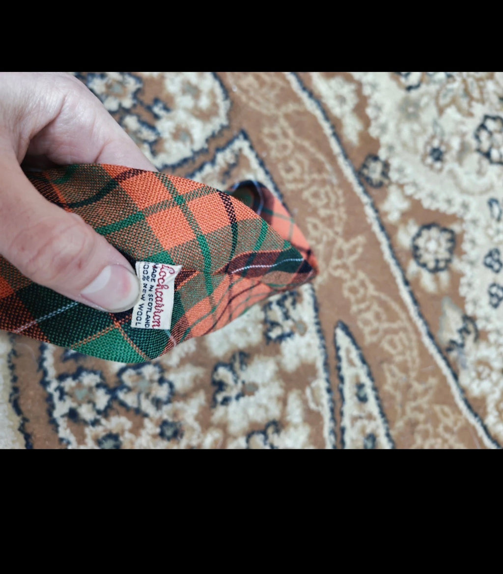 Vintage classic 100% pure wool Retro tartan plaid 1950s neck tie