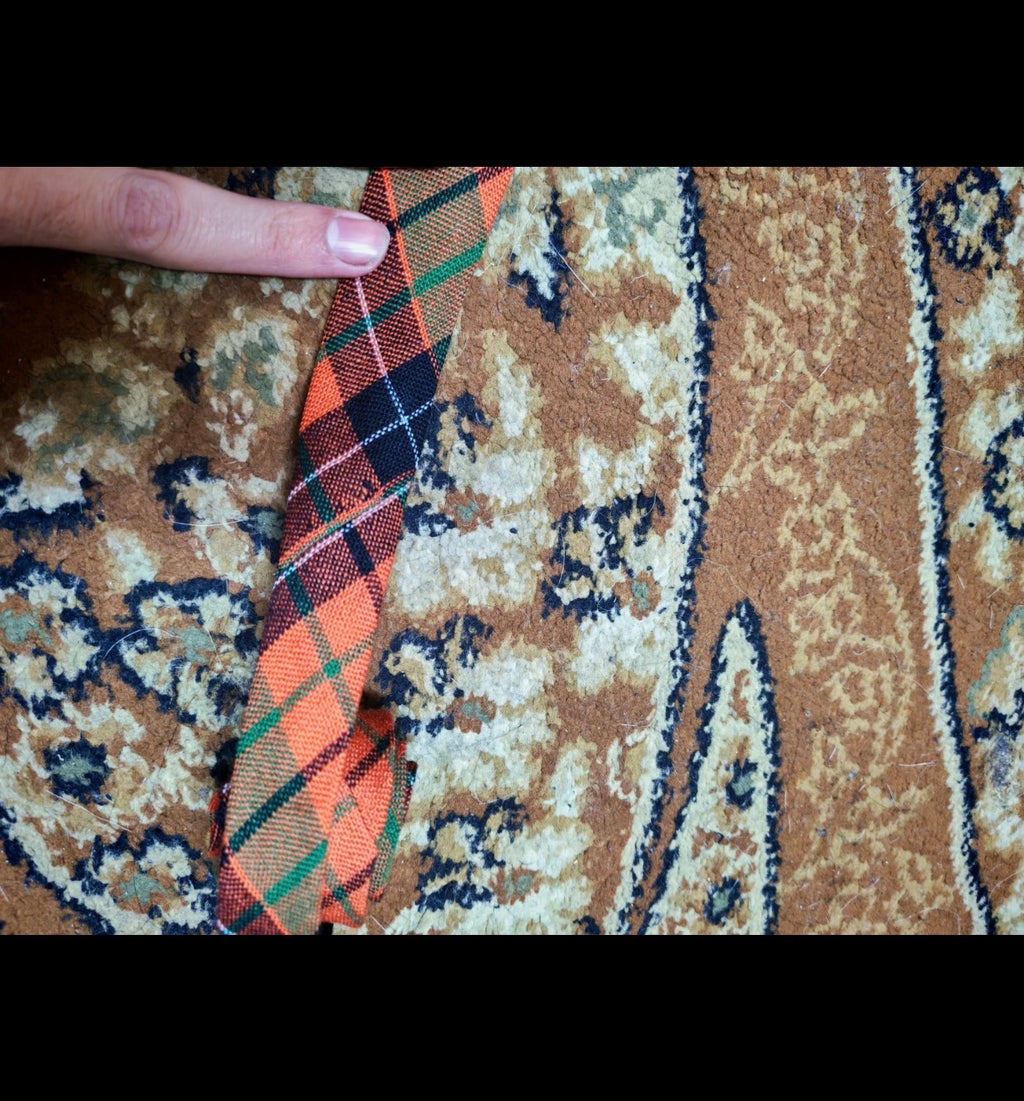 Vintage classic 100% pure wool Retro tartan plaid 1950s neck tie