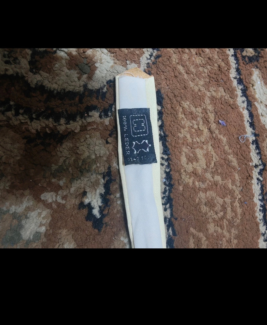 mens vintage handmade classic Genuine leather luxury beige skinny neck tie