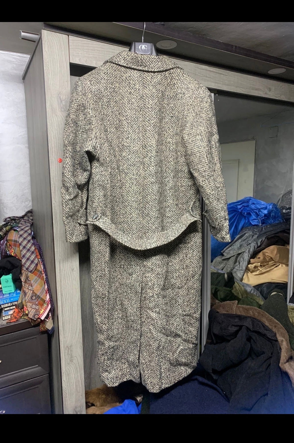 Vintage Forecaster Boston Wool blend db belted camouflage over coat 42 12 L
