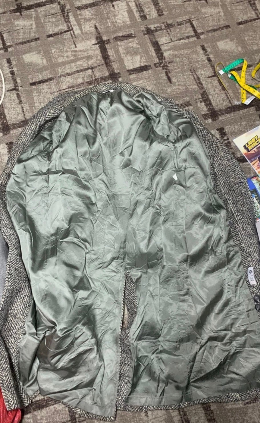 Vintage Forecaster Boston Wool blend db belted camouflage over coat 42 12 L