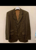 Vintage pure wool Windowpane green classic hunting jacket blazer 44R 44L