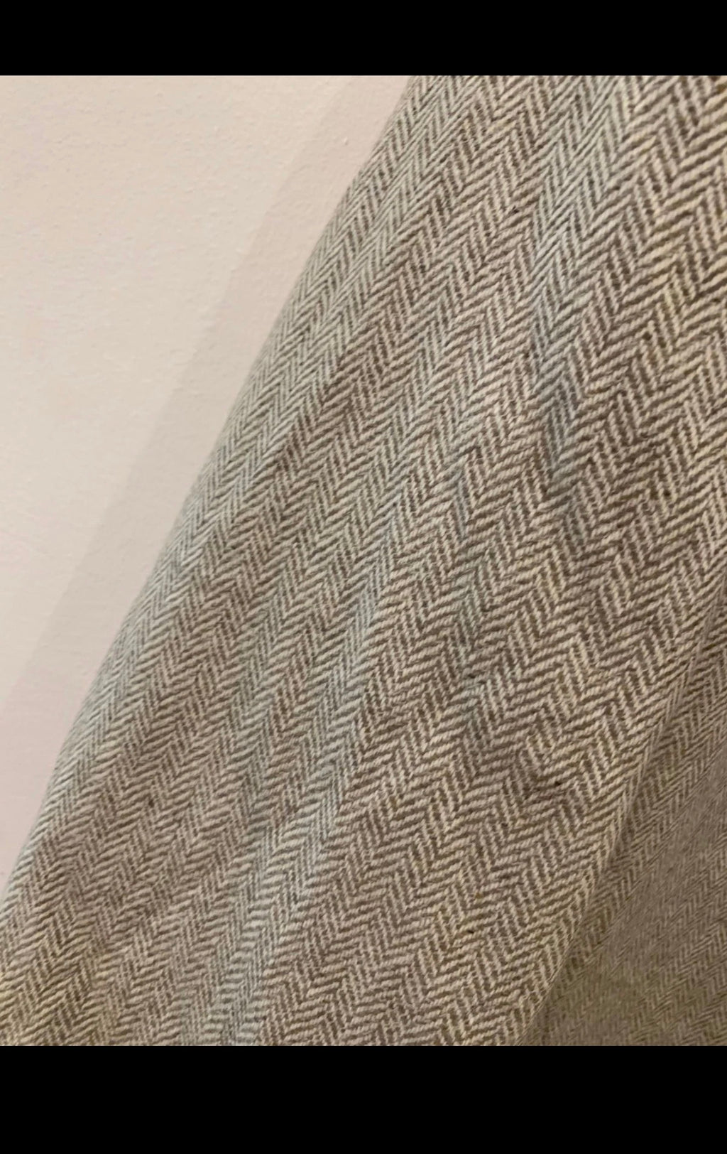 Vintage Wool Cashmere herringbone beige classic jacket blazer 44L