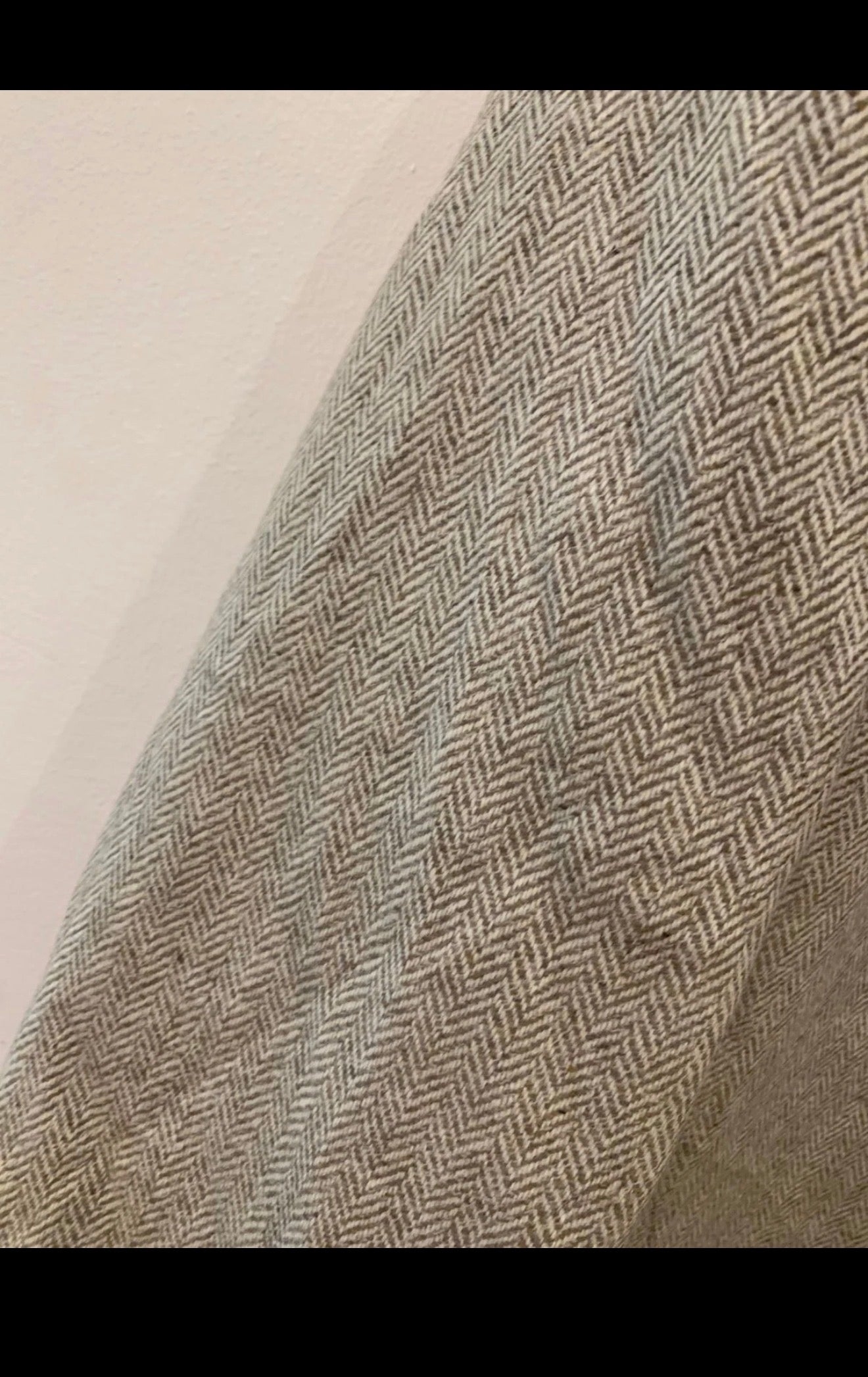 Vintage Wool Cashmere herringbone beige classic jacket blazer 44L