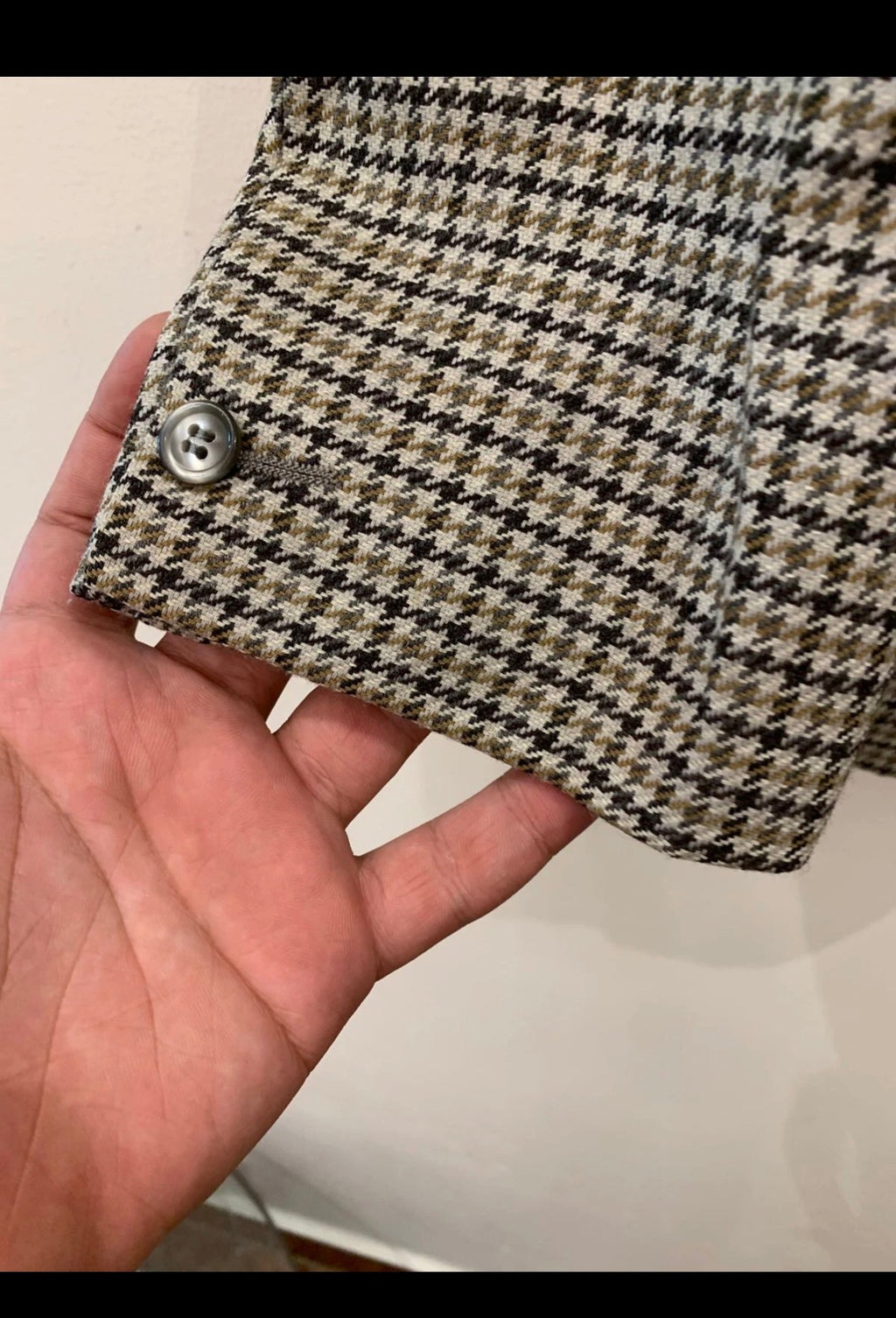 1970s Vintage houndstooth pure wool classic hunting jacket blazer 40R 40S