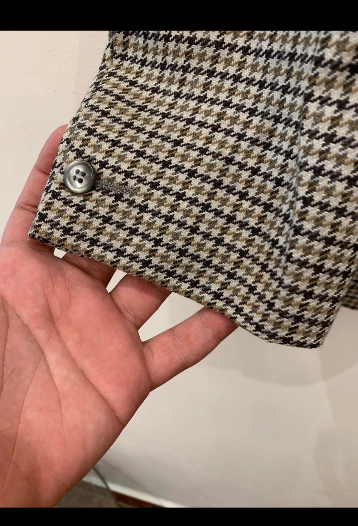 1970s Vintage houndstooth pure wool classic hunting jacket blazer 40R 40S