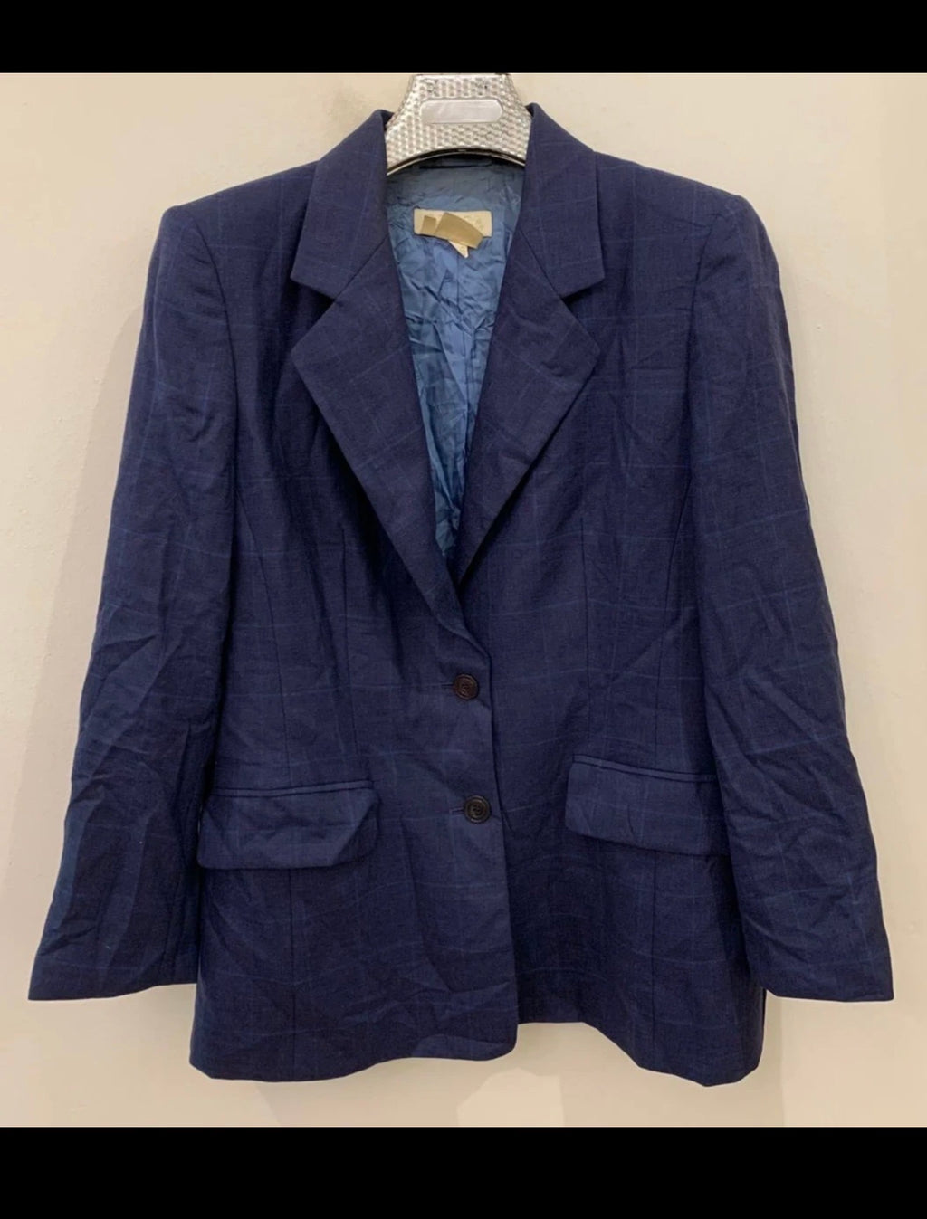 Vintage Escada 100% pure cashmere Ermenegildo Zegna blue jacket blazer 40 M 10