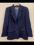 Vintage Escada 100% pure cashmere Ermenegildo Zegna blue jacket blazer 40 M 10