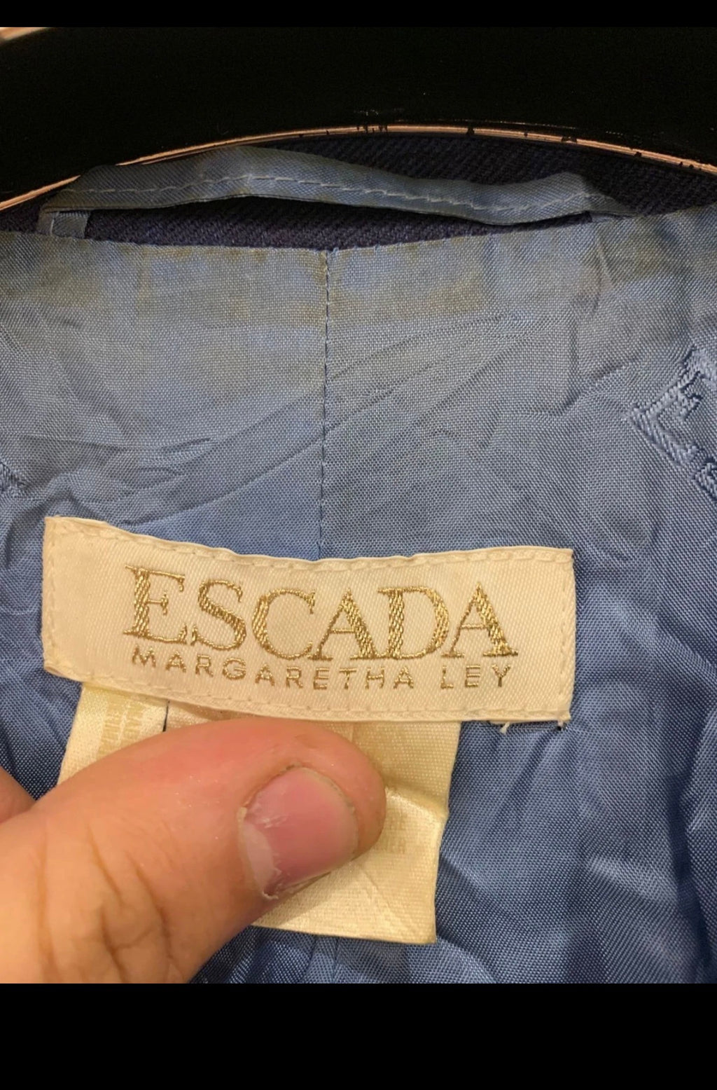 Vintage Escada 100% pure cashmere Ermenegildo Zegna blue jacket blazer 40 M 10