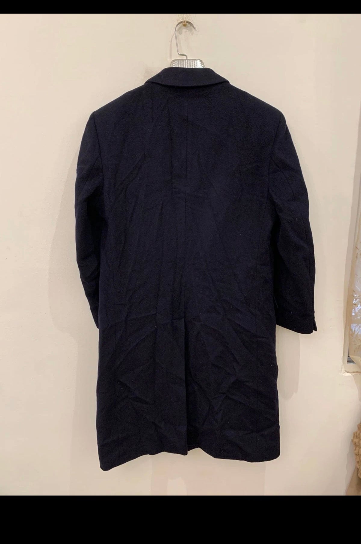 Vintage St Michael pure wool classic navy suit over coat 38R 38S