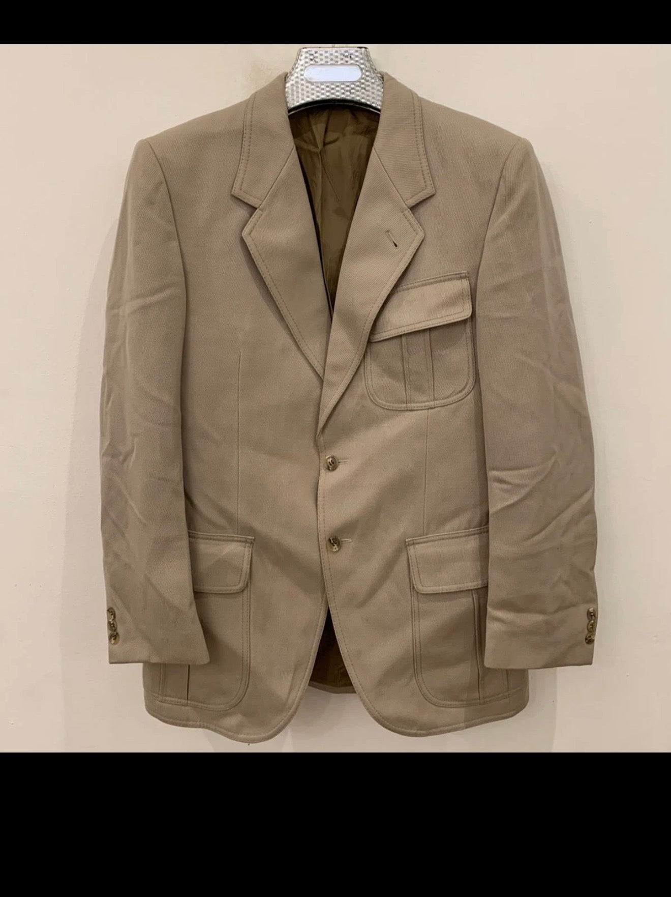 1970s vintage wool blend classic beige hunting jacket blazer 36R 36S