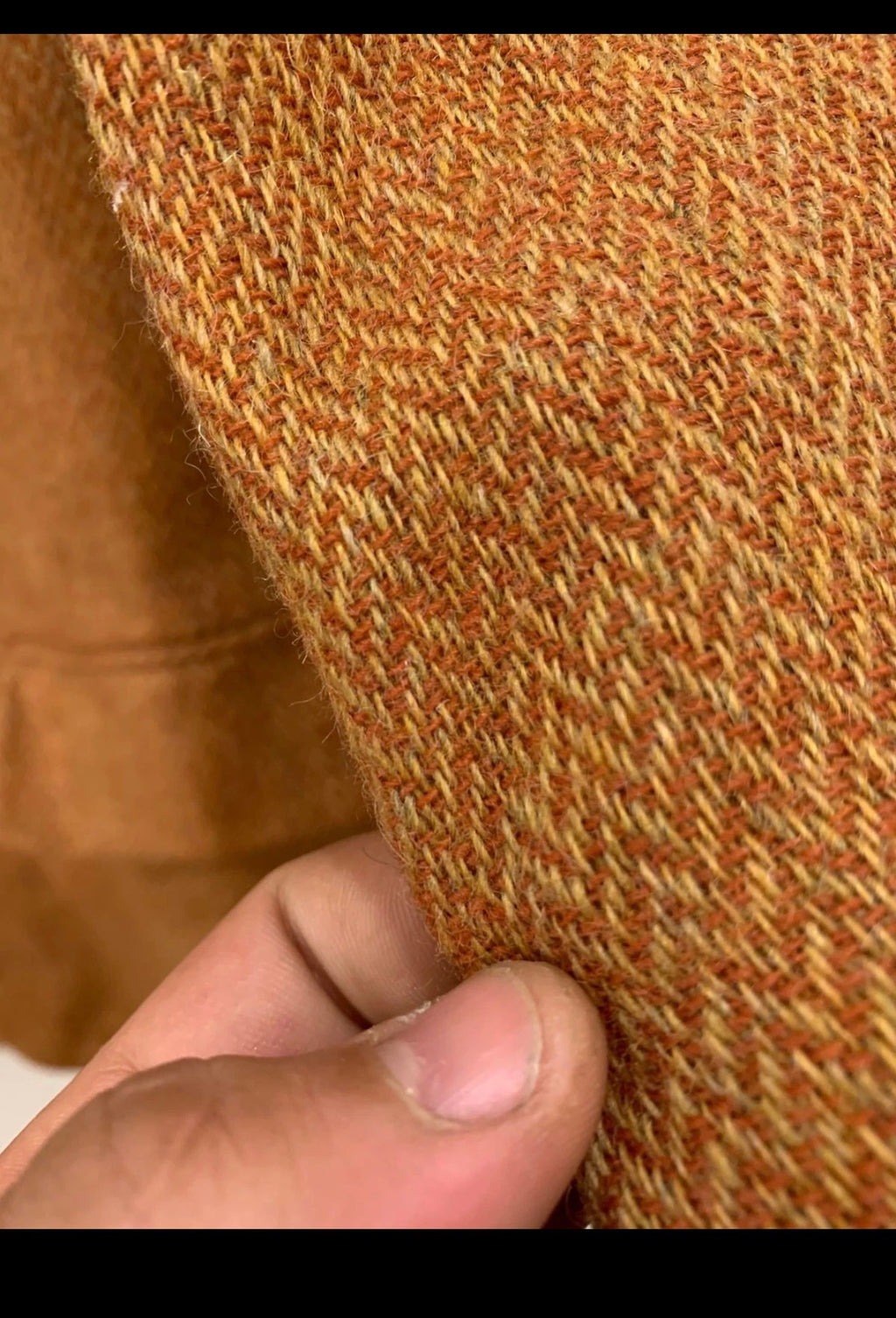 Vintage pure wool handwoven tweed brownish orange hunting jacket blazer 40R