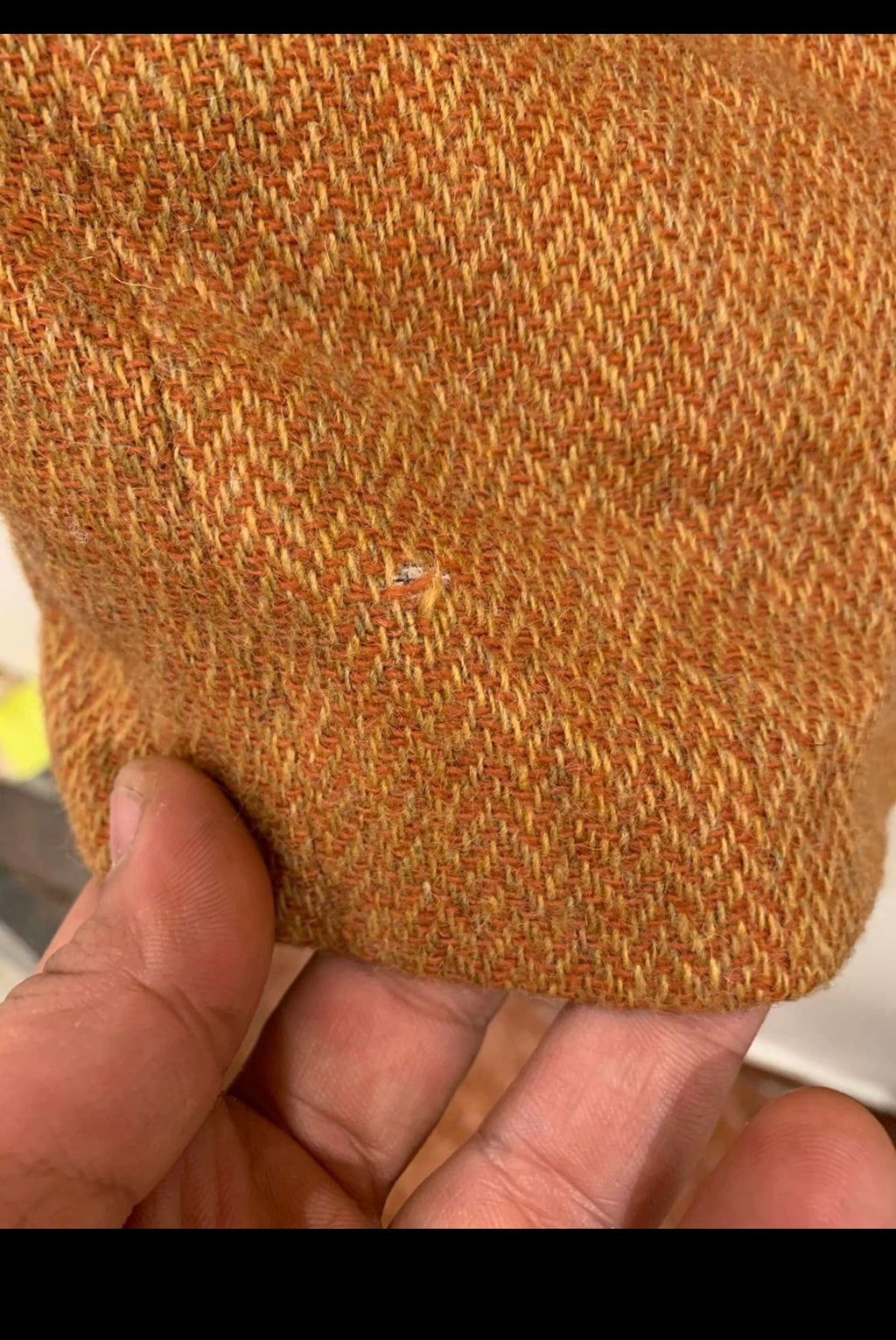 Vintage pure wool handwoven tweed brownish orange hunting jacket blazer 40R