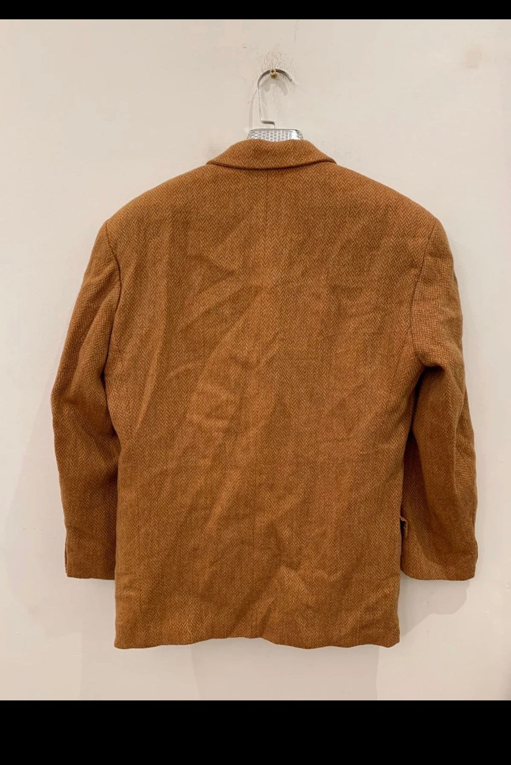 Vintage pure wool handwoven tweed brownish orange hunting jacket blazer 40R