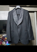 1970s vintage pure wool classic Tuxedo night black shawl lapel suit 38R