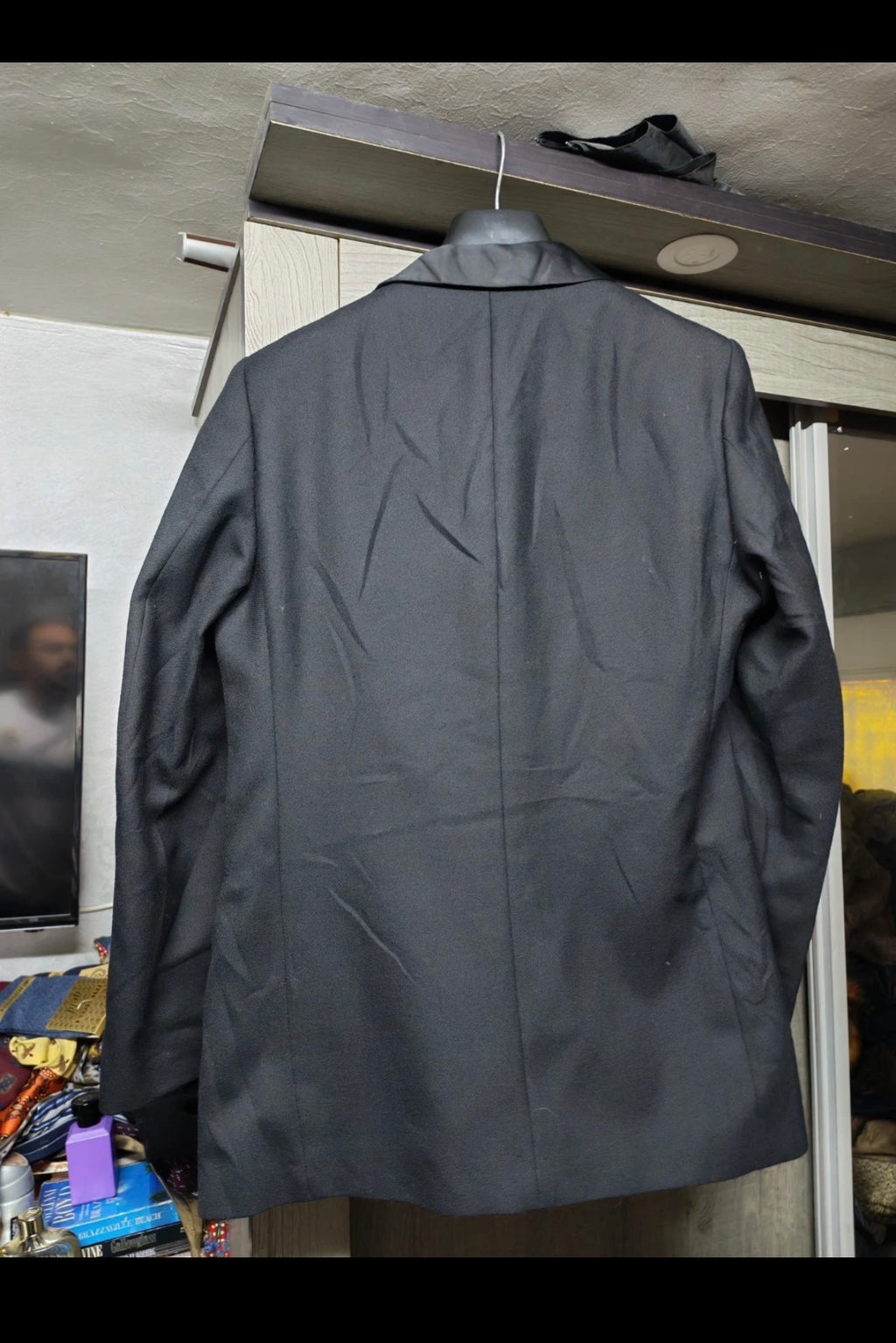 1970s vintage pure wool classic Tuxedo night black shawl lapel suit 38R