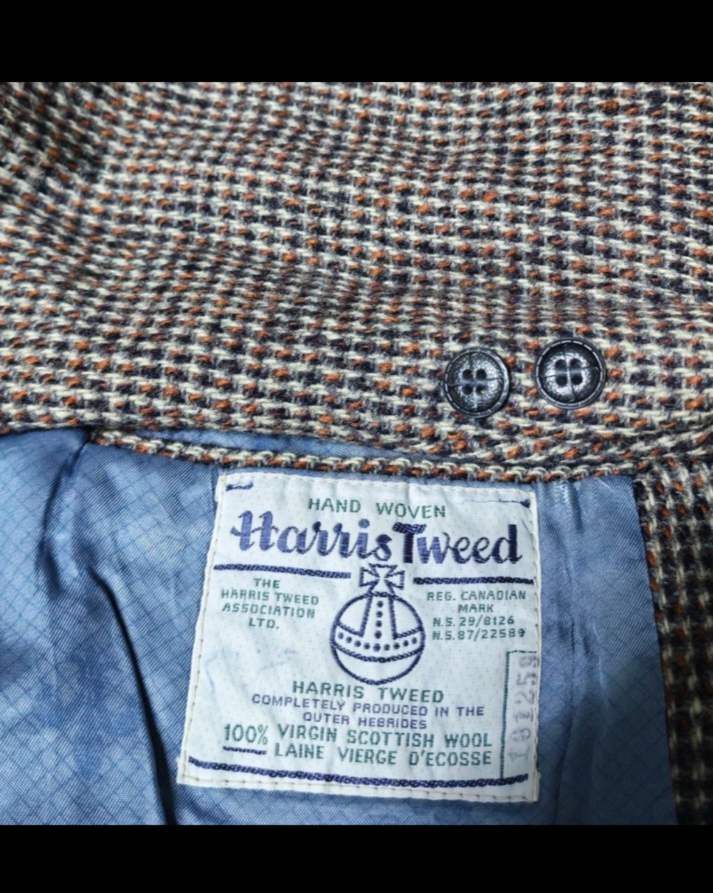Vintage Harris Tweed pure wool handwoven classic hunting jacket blazer 38R