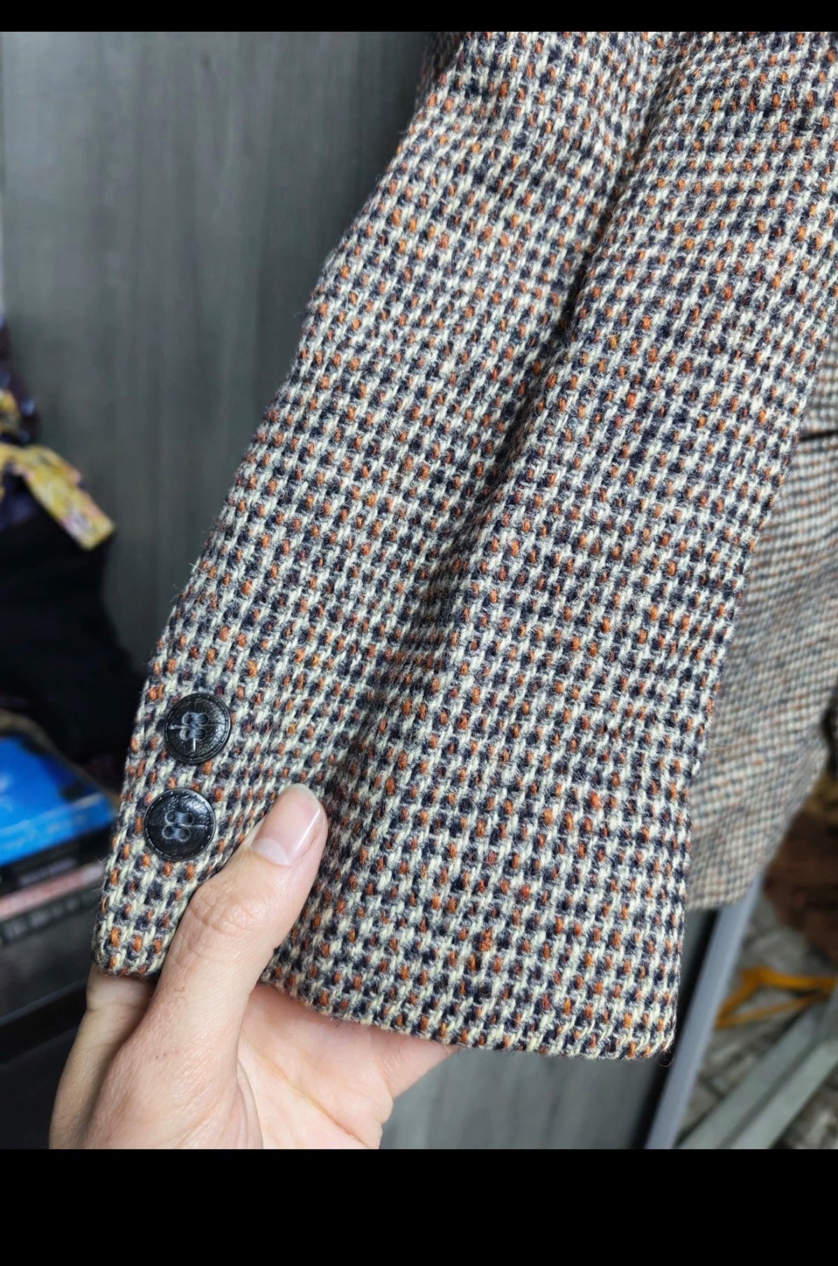 Vintage Harris Tweed pure wool handwoven classic hunting jacket blazer 38R