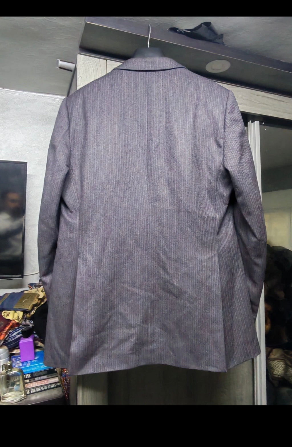 1970s Vintage classic all worsted wool 3 piece brownish striped suit 42L