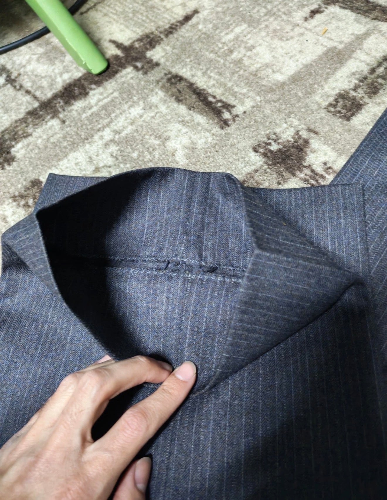 1970s Vintage classic all worsted wool 3 piece brownish striped suit 42L