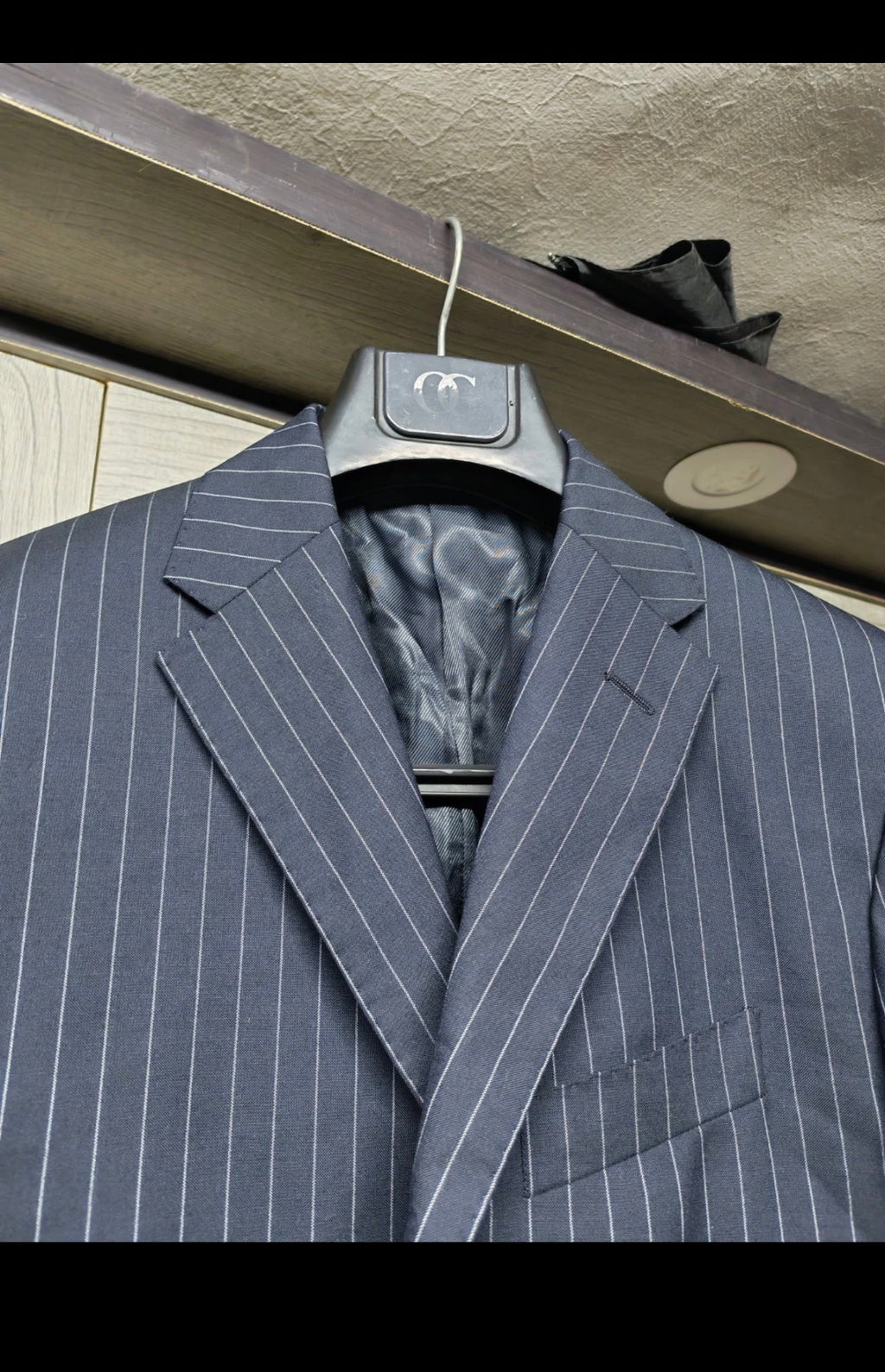 Classic Collection Corneliani extrafine pure wool chalk stripes navy suit 34R