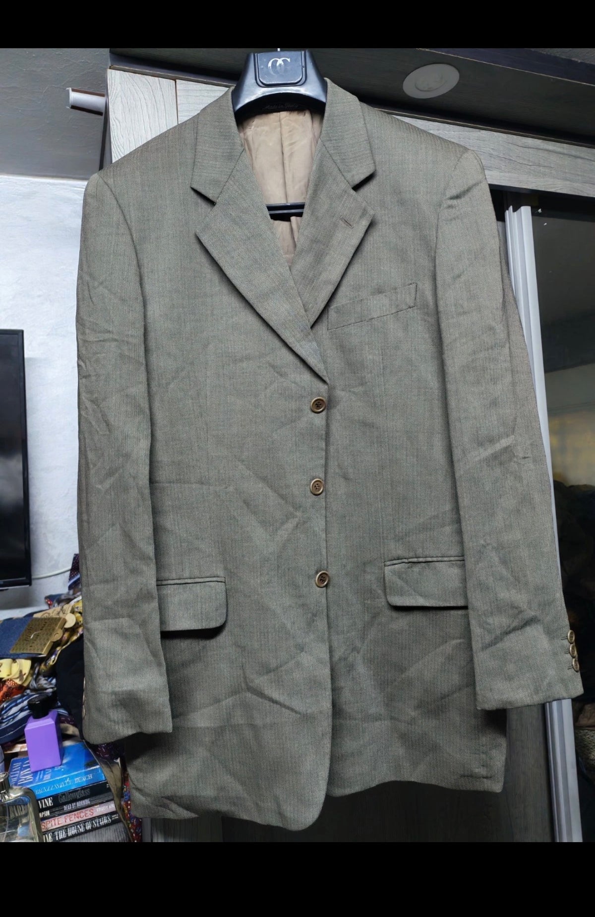 Vintage Mani by Giorgio Armani wool blend classic brown 3 button suit 40L