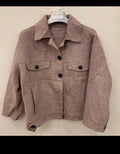 Classic style wool blend women's herringbone jacket sweater 42 L 12