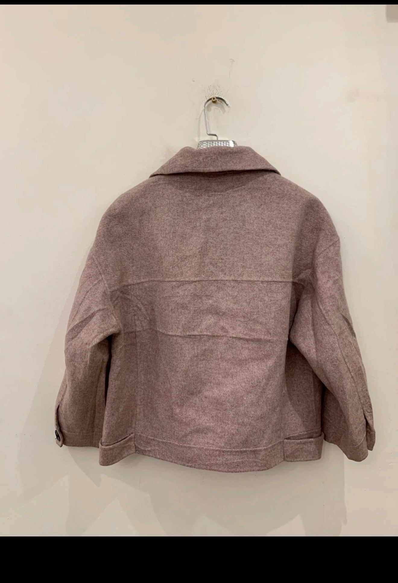 Classic style wool blend women's herringbone jacket sweater 42 L 12