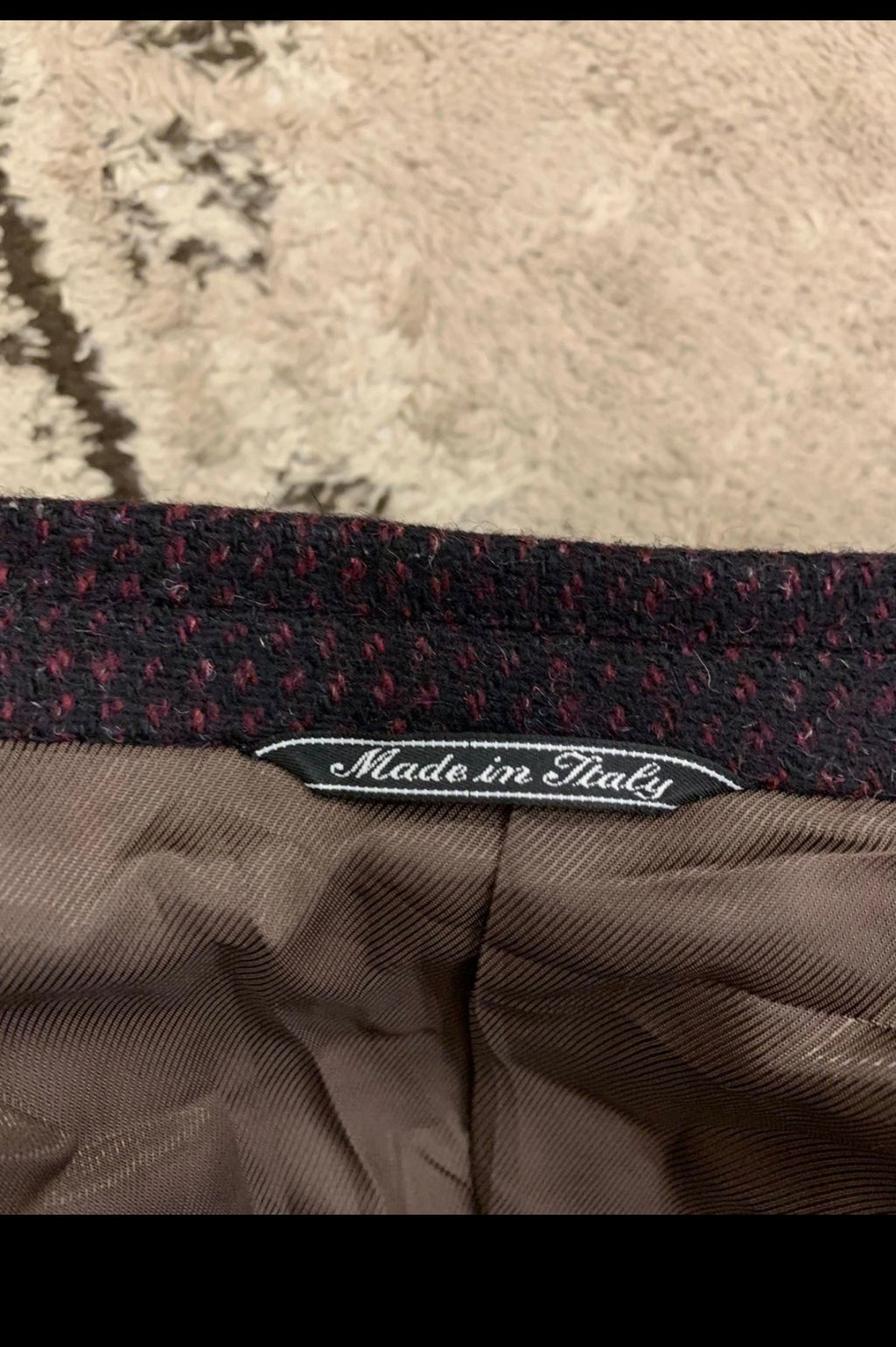 Vintage Gianfranco Ferre pure wool soft tweed burgundy jacket blazer 40R