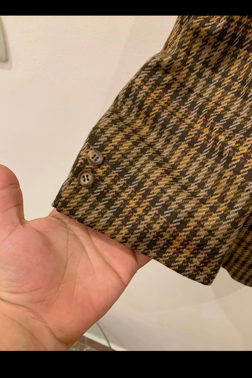 1980s dated Vintage plaid pure wool classic brown hunting jacket blazer 44R