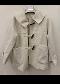 Classic style wool blended women's toggle Duffle beige jacket coat 14 L 44