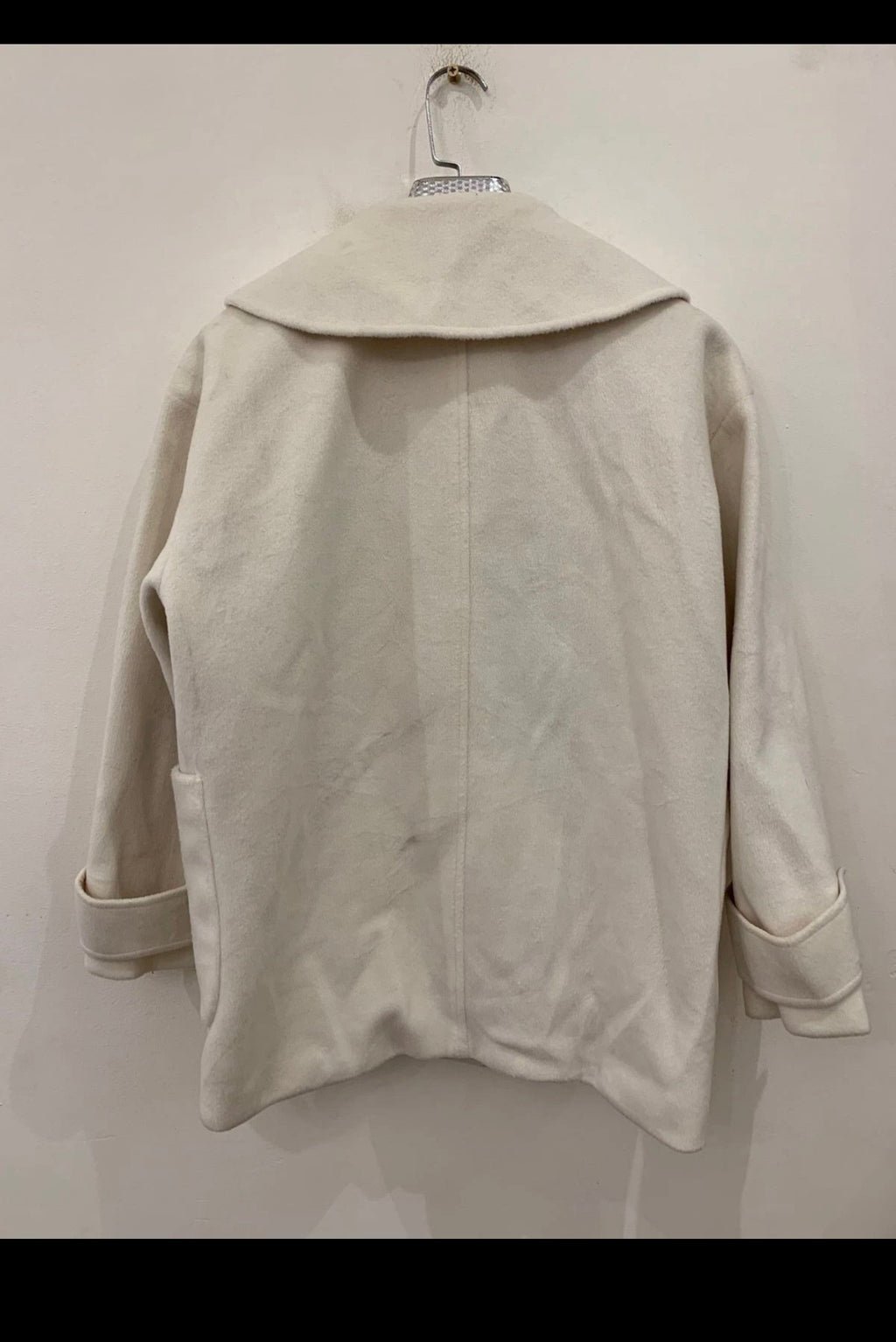 Classic style wool blended women's toggle Duffle beige jacket coat 14 L 44