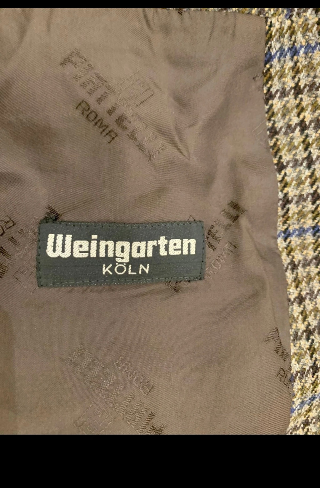 Vintage Piattelli Roma pure wool houndstooth classic brown jacket blazer 42R