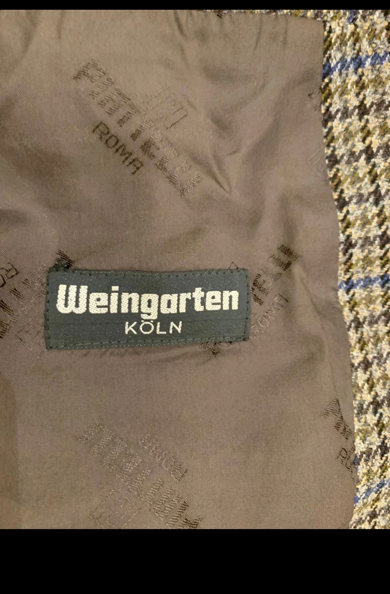 Vintage Piattelli Roma pure wool houndstooth classic brown jacket blazer 42R