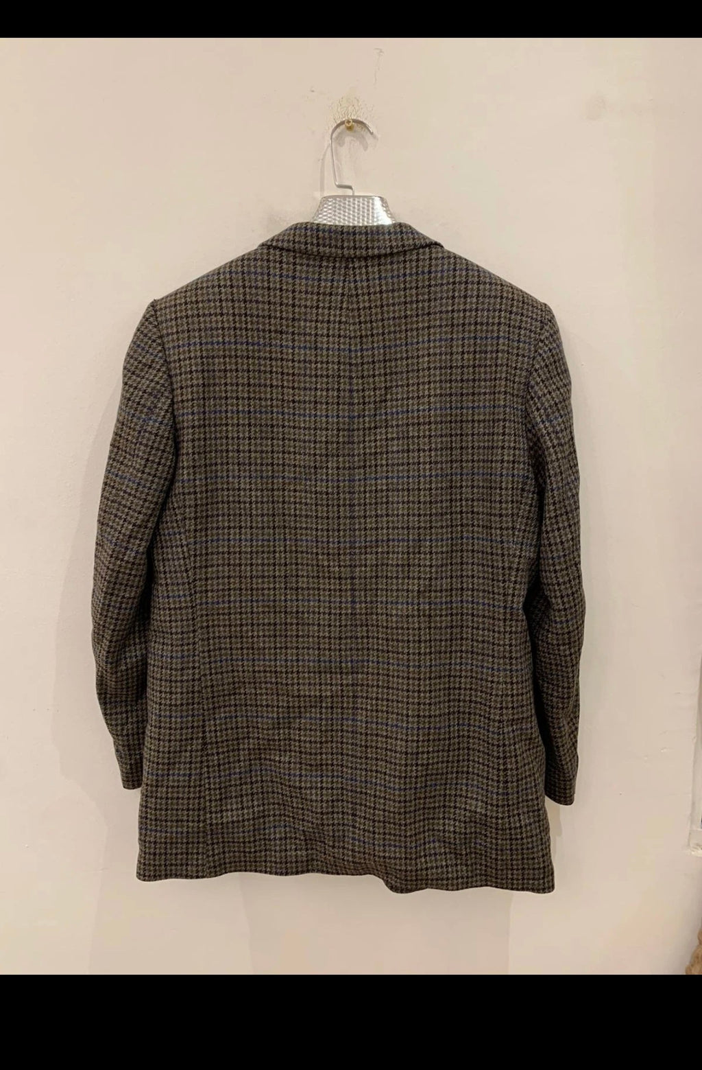 Vintage Piattelli Roma pure wool houndstooth classic brown jacket blazer 42R