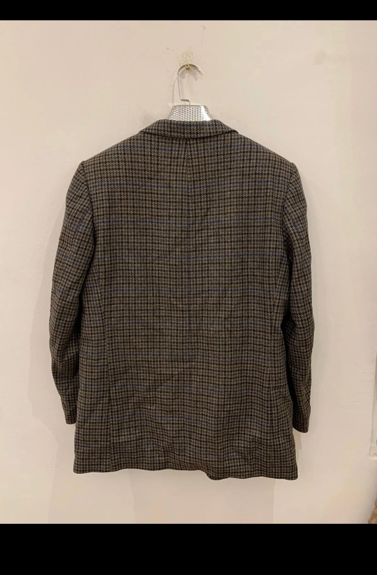 Vintage Piattelli Roma pure wool houndstooth classic brown jacket blazer 42R
