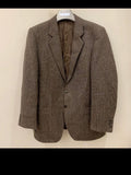 Vintage pure wool handwoven Tweed brown classic hunting jacket blazer 40R