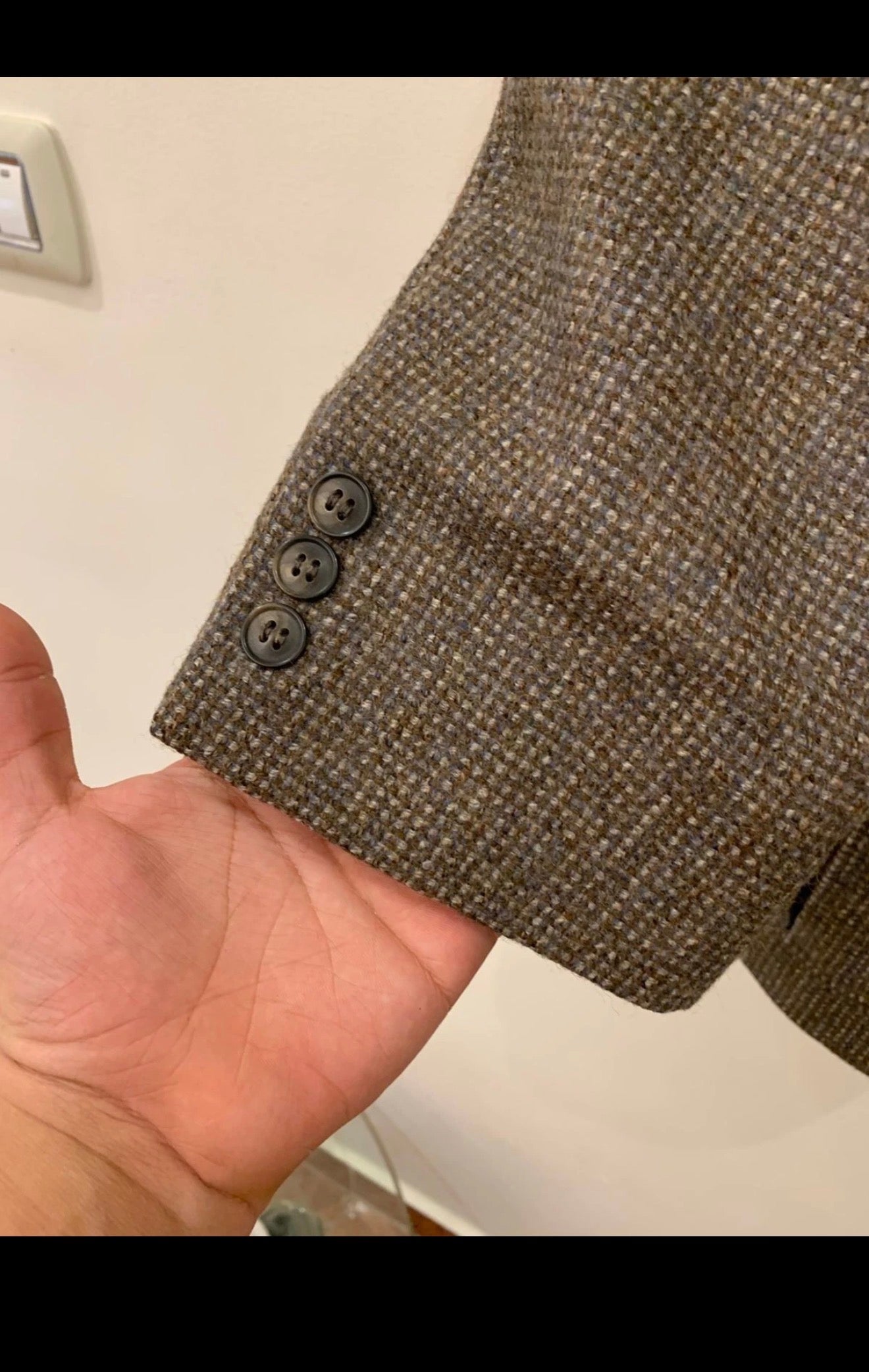 Vintage pure wool handwoven Tweed brown classic hunting jacket blazer 40R