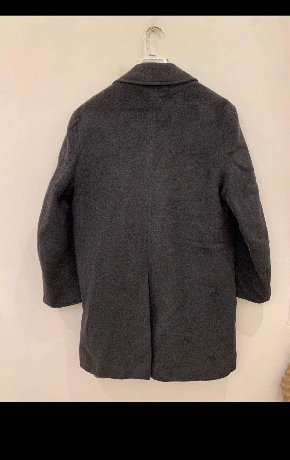 1970s Vintage pure woollen wool classic charcoal over coat 42R