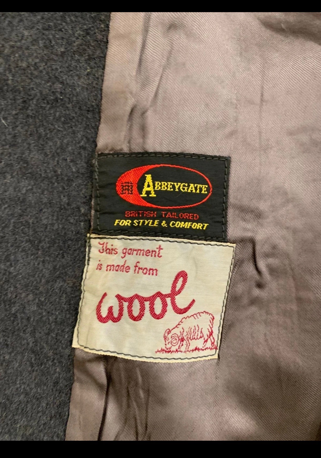 1970s Vintage pure woollen wool classic charcoal over coat 42R